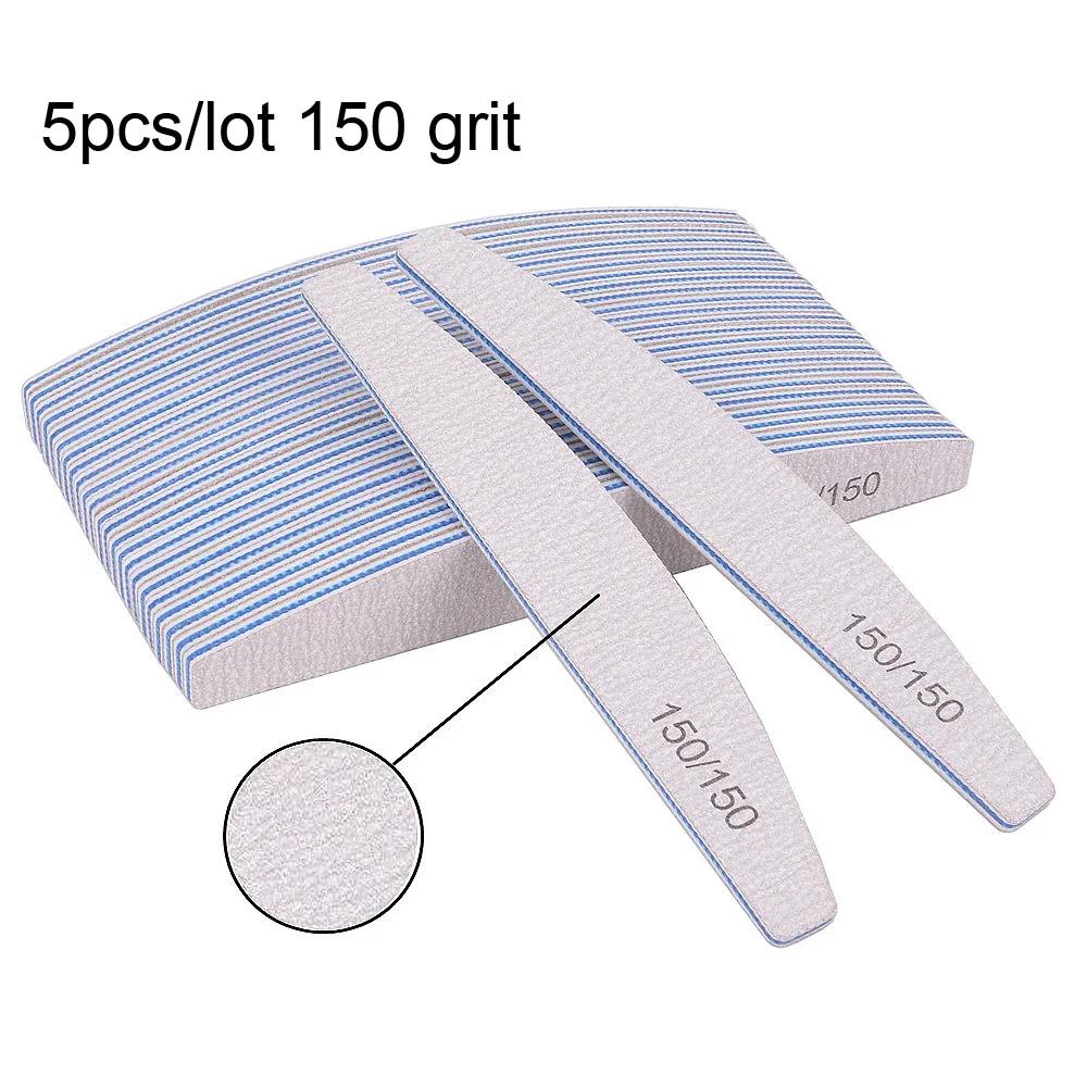 

5/10Pcs Professional Nail File 150/180 Sandpaper: Strong Thick Nail Files, Sanding Half Moon Lime, Nail Accessories and Tools