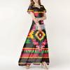 Women's Summer Casual Fashion Floral Print Dress V Neck Short Sleeve Dress