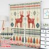 2 Stück 2D Flachdruck Weihnachtsvorhänge Weihnachten Rentier Schneeflocken Bäume Digital Gedruckte Polyester Vorhänge Geburtstagsparty Gebrauch