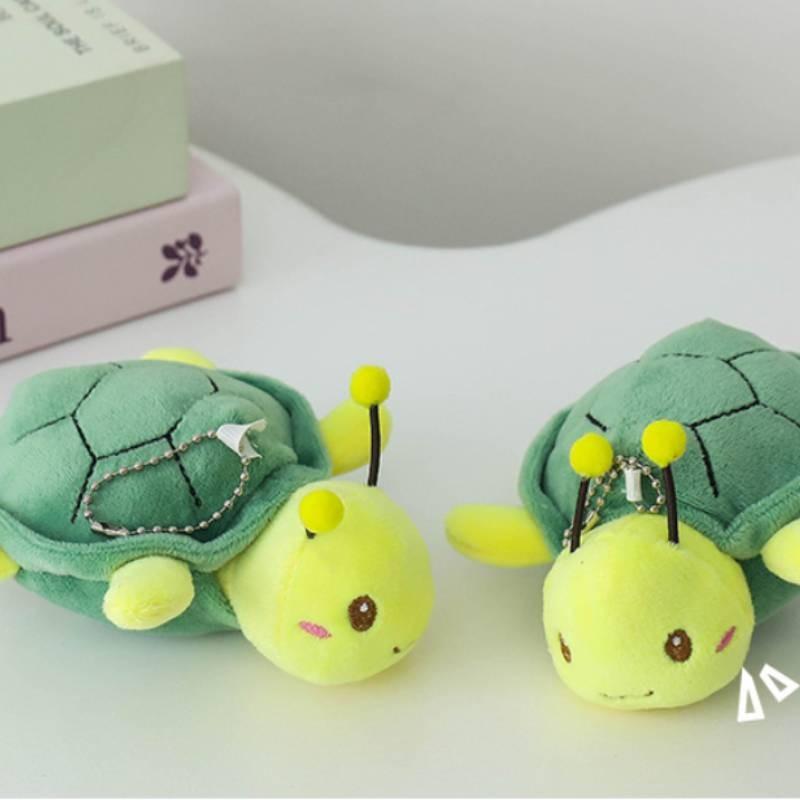 Adorable Plush Turtle Bee Keychain Soft Crystal Velvet Stuffed Animal