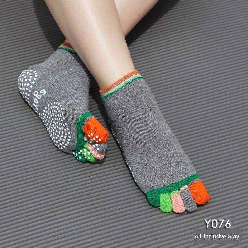 

Yoga Socks Non Slip Women Spring/Summer Professional Yoga Socks Pure Cotton Yoga Socks Five Finger Beginner Pilates Socks Dark gray