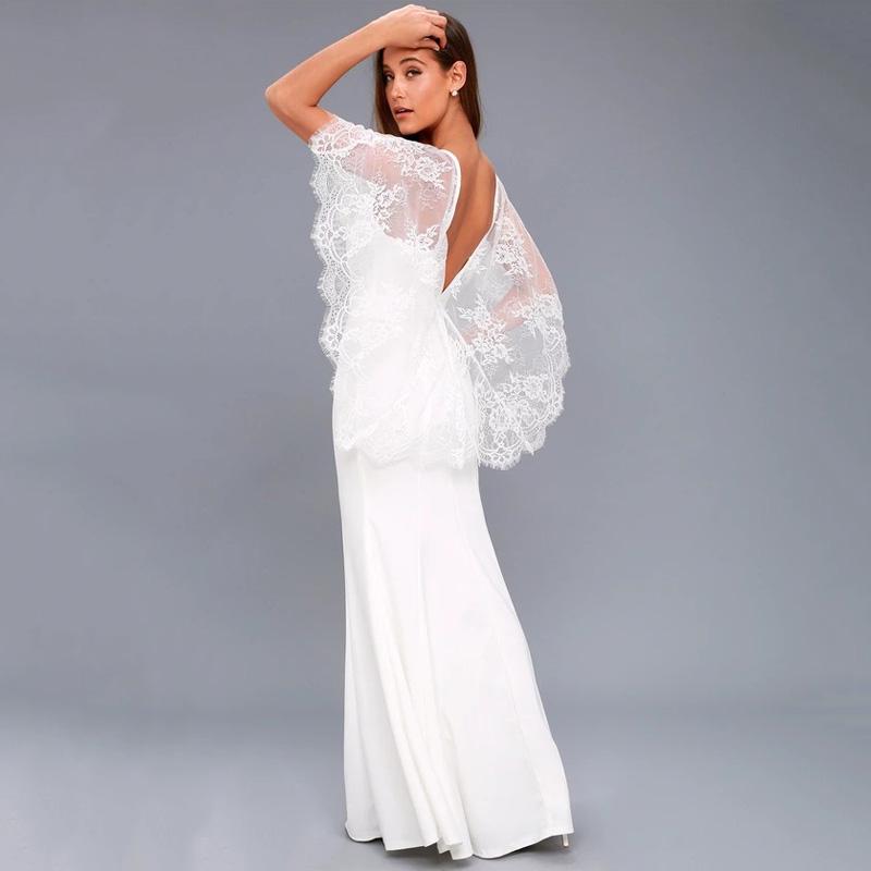 shawl for backless dress High Neck Sleeveless Long Mermaid Formal Dress With Pleated Shawl