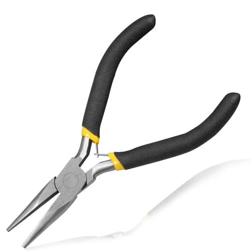 LEONTOOL Mini Flat Pliers, Flat Nose Pliers, Tapered, Long Nose Pliers, Precision Pliers, Flat Nose Pliers, 120mm, Non-serrated, Compact and Lightweig