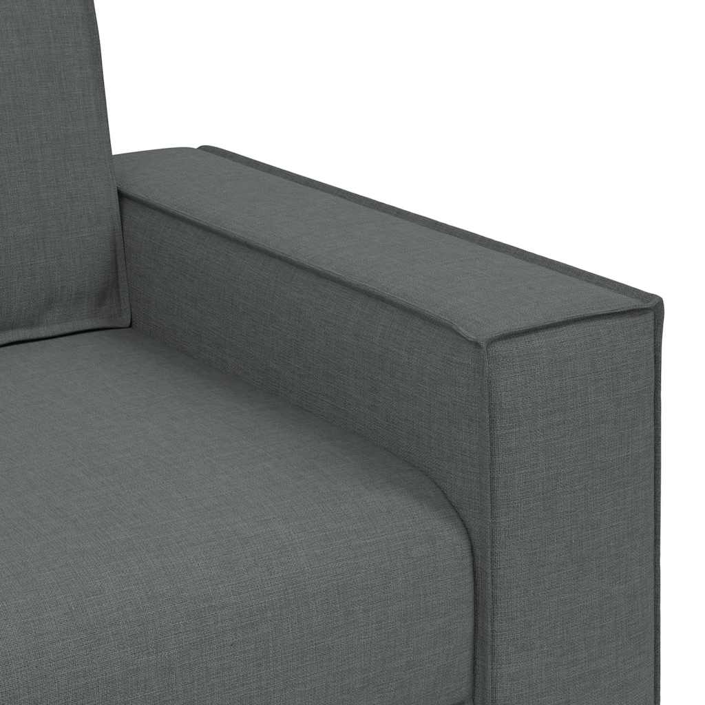 2 Seater Sofa Dark Grey 140 cm Fabric
