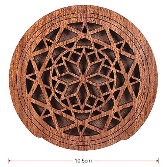 Ahvqevn Guitar Wooden Soundhole Soundhole Cover Block Feedback Buffer EQ Mahogany Wood for Acoustic Folk Style 1 Guitar,