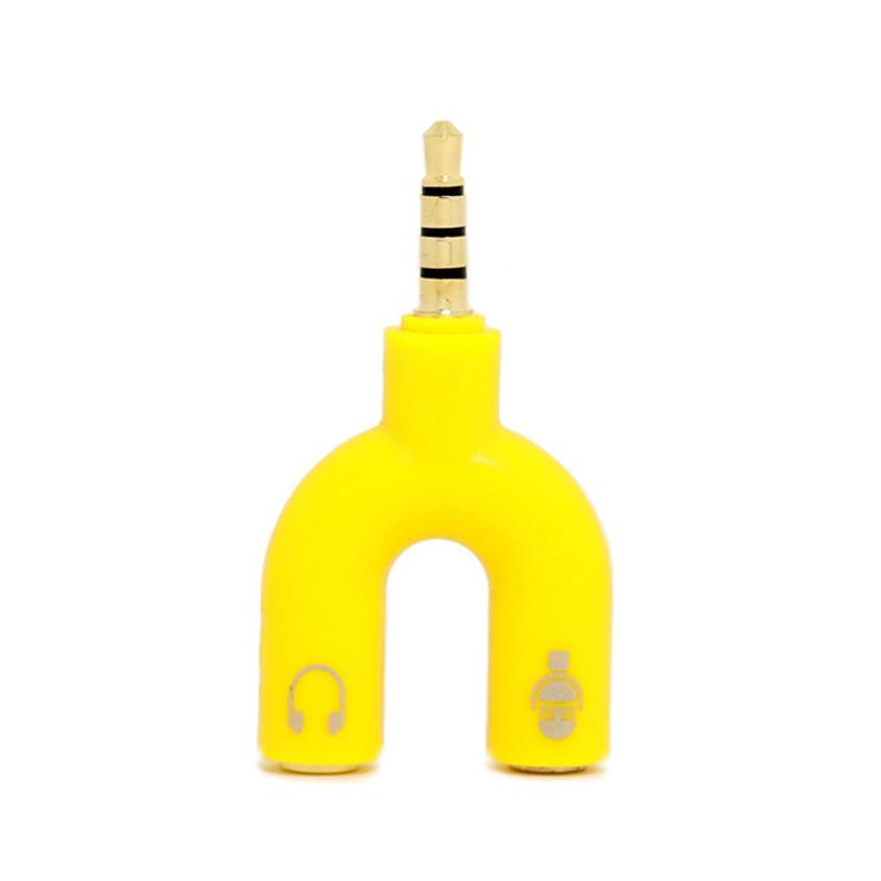 

Горячий двойной 3,5 мм разъем для наушников аудио кабели разветвитель микрофон 2 в 1 U тип адаптер разъем для смартфона MP3 MP4 плеер жёлтый