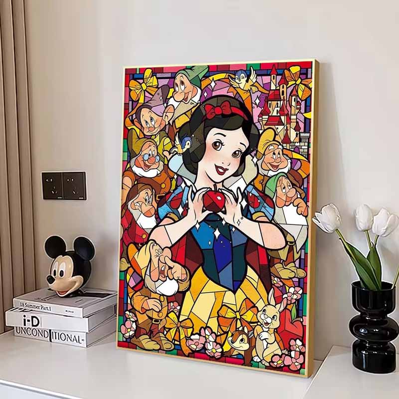 Disney Diamond Painting Snow White Stained Window Theme Illustration Mosaic Craft Hobby DIY Gift Home Decoration Embroidery