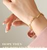 Irregular Inlaid Zircon Titanium Steel Bracelet with 18K Gold Plating