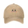 Happy Smile Pink Cute Kirbo Face Baseball Cap Sun Caps Golf Hat Unisex Thermal Visor Military Cap Unisex Women Unisexs