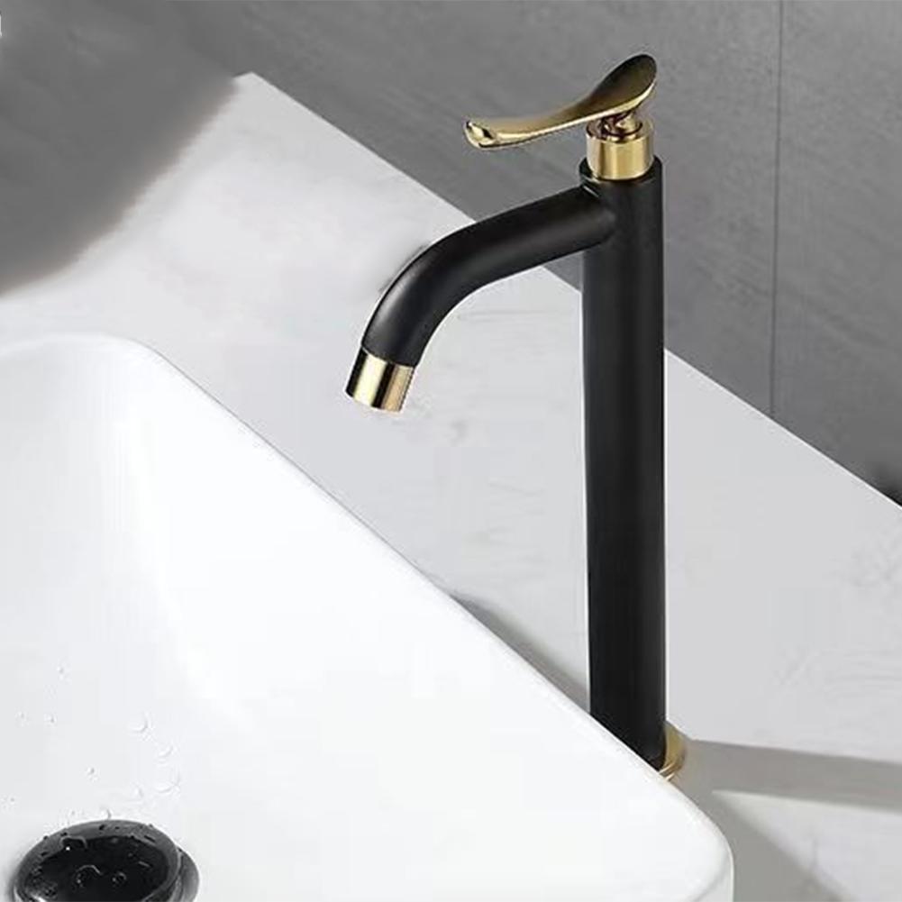 Bathroom Sink Faucets Black&Gold Single Cold Water Washbasin Tap Single Handle Stainless Steel Hot Cold Wate Mixer Tap