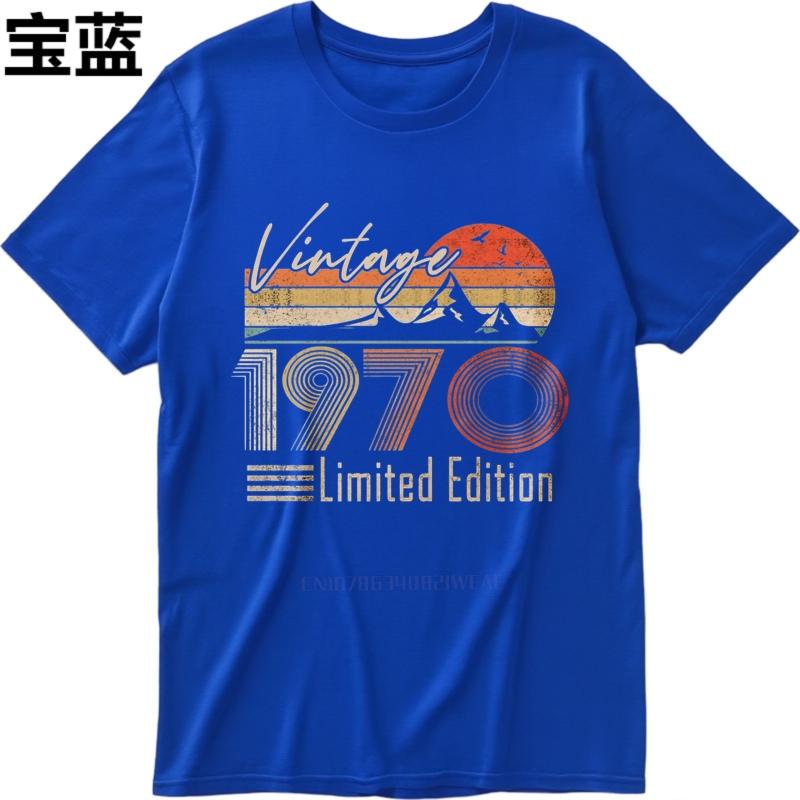Plus Size Summer For Man Tshirt Vintage 1970 Limited Edition Mountain Sunset Short Sleeve Workout ONeck Top Tees