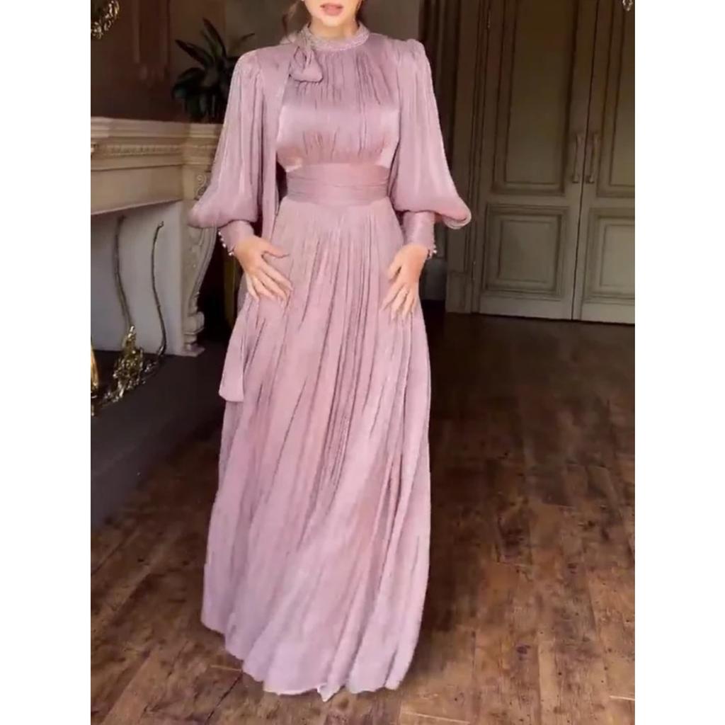 Autunno Inverno Nuovo Caldo Vestito con Strass Donna Abito Svasato da Sera Abito Formale da Festa per Transfrontaliero