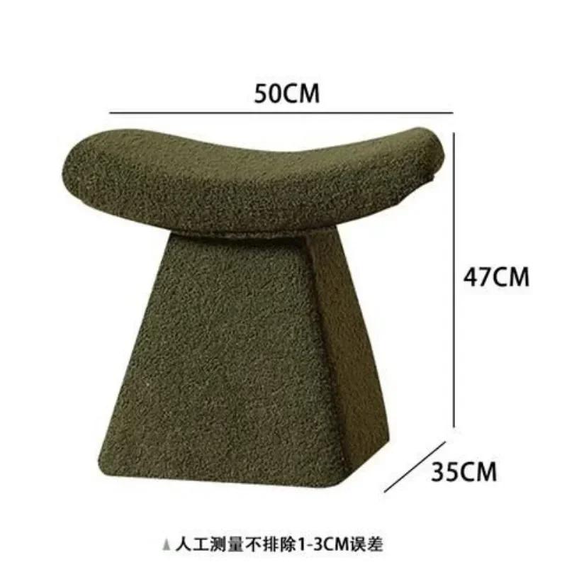 Nordic Ottoman Sitting Pouf Stool Living Room Furniture Entrance Porch Fabric Low Changing Stools Ottomans Wooden Vanity Chair