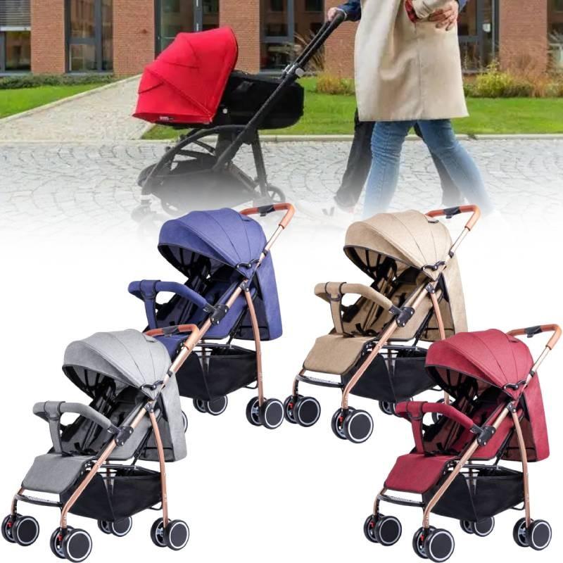 Baby Wheeled Four Stroller Lightweight Foldable Convertible Seat Tools Outdoor
