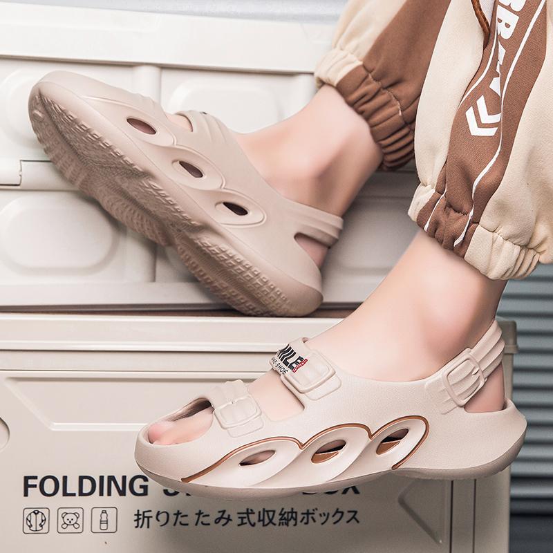 Men's Summer Outdoor Wearable Slippers Thi Bot Anti-Slip Wear-Resistant Driving Sports Big Size Casual Beach Sandals Thick Botto