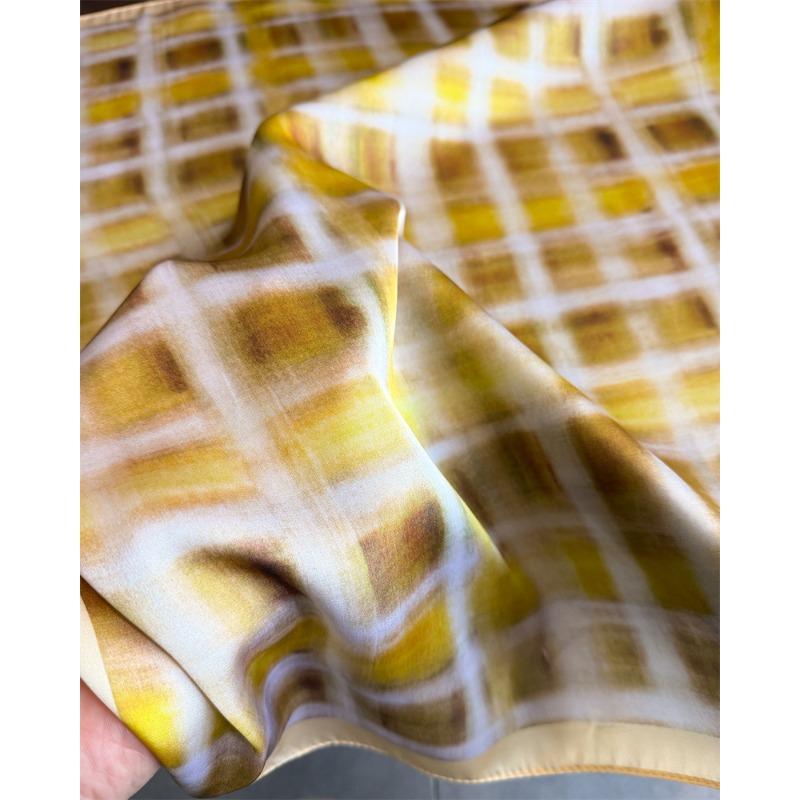 Vintage Printed Check Square Scarf For Women Fashion Accessory