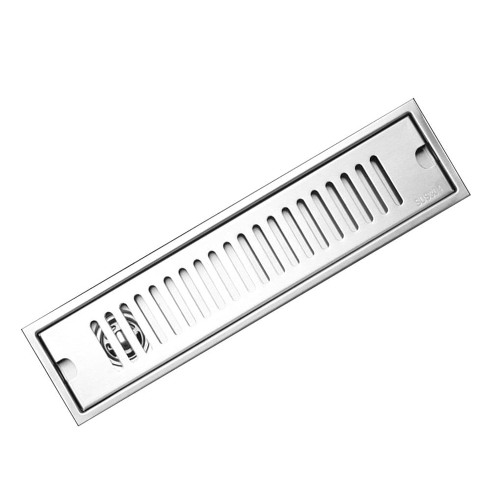 Rectangle Shape Floor Drain SUS304 Stainless Steel Shower Floor Drain Practical Shower Drain  Home