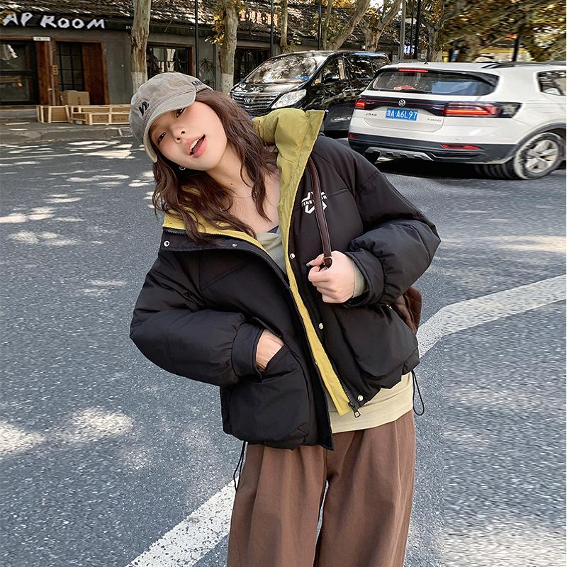 

Осень-зима, утепленная теплая парка, женская повседневная милая однотонная Свободная куртка с капюшоном и большим карманом, верхняя одежда XXL чёрный