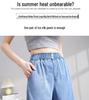 2026 Women's Plus Size Ice Silk Denim Shorts - Summer Thin, Loose Fit, Wide Leg, Tencel, Mid-Length