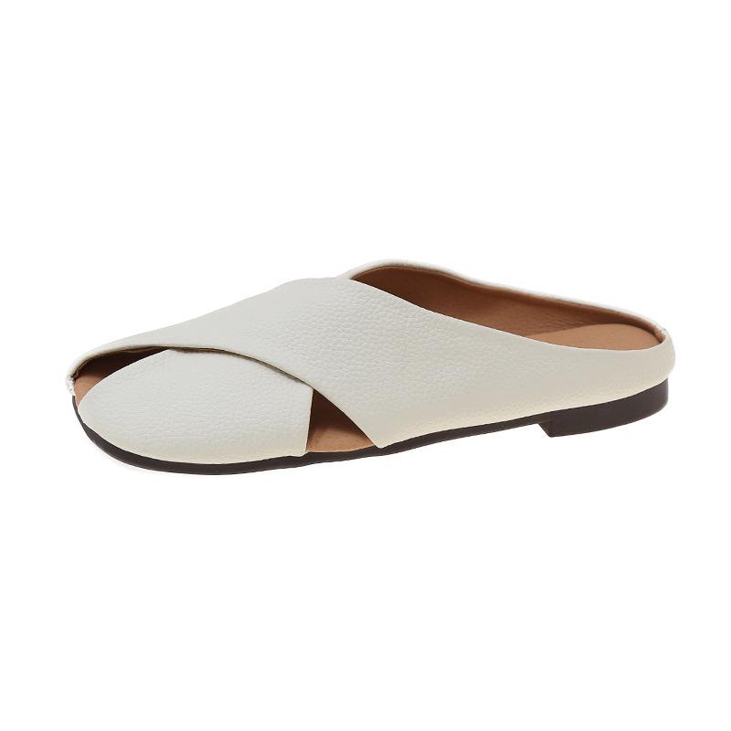 Baotou Half Slippers Women's Summer Wear Exquisite 2025 New French Half-drag Sandals with Skirts Versatile Cool Slippers