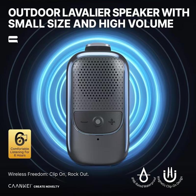 Portable Bluetooth Speaker IPX5 Waterproof Mini Wearable Speaker Wireless Outdoor Sports Lavalier Speaker with Microphone