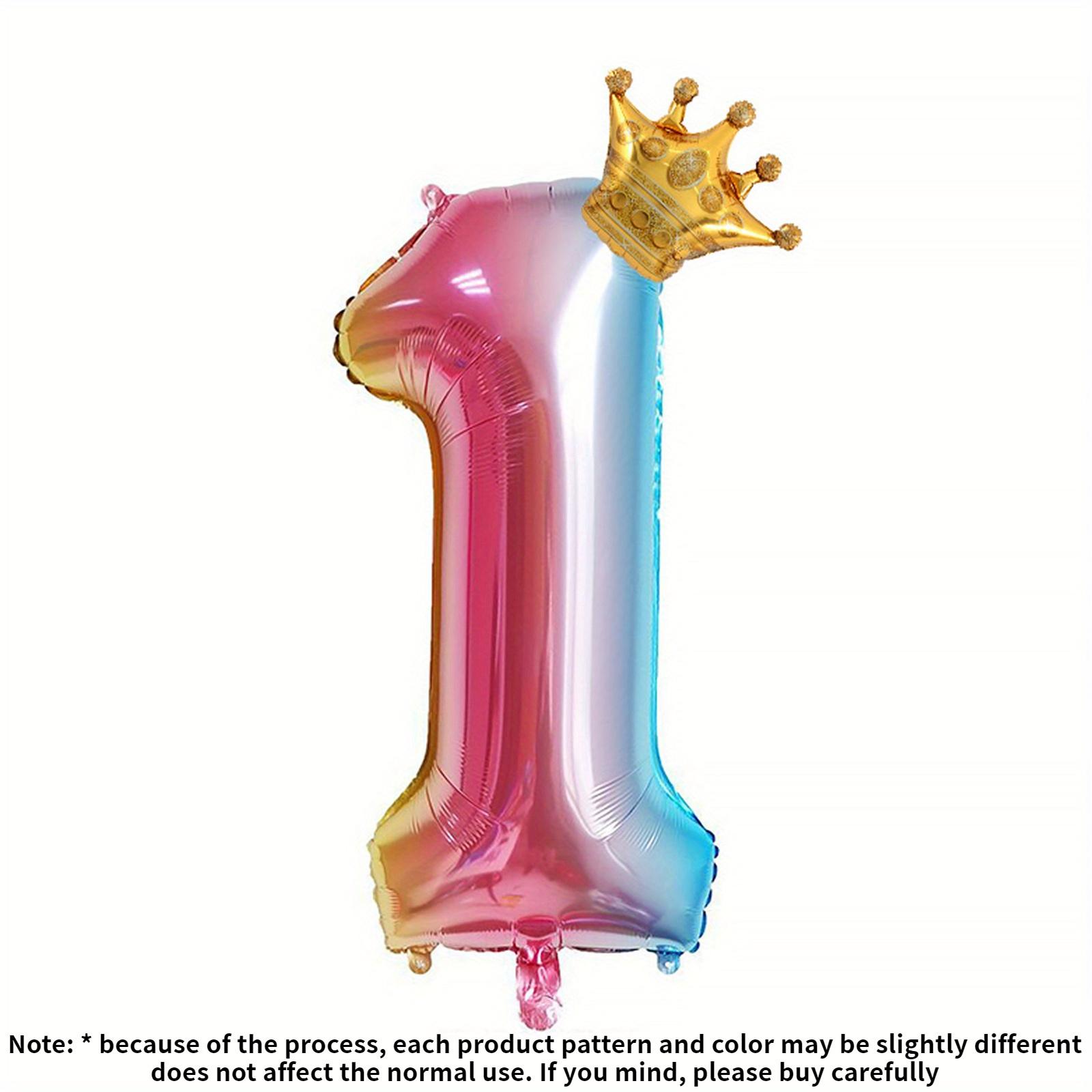 

Набор цифровых шаров с градиентной радугой и мини-короной, идеально подходящий для украшения дней рождения и юбилеев маленьких девочек 1