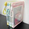 Transparent Zipper Pouch A4 Letter Size File Folder with Handle Portable Document Organizer for Office School Travel Supplies
