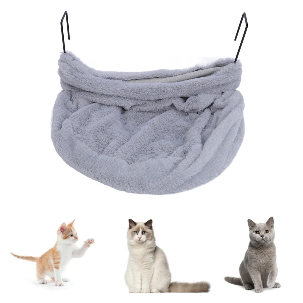 Cat Hammock S Plush Space Saving Soft Warm Enhanced Comfort Cat Hammock Bed for Home Indoor