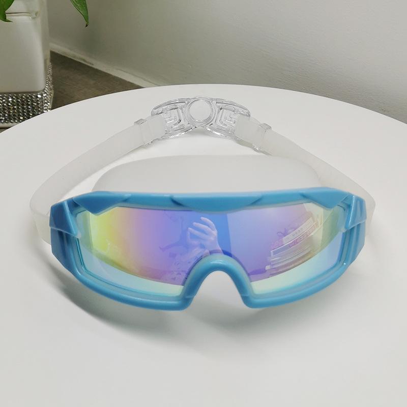 New children's swimming goggles Large-frame electroplated waterproof and anti-fog swimming goggles High-definition myopia protective swimming goggles