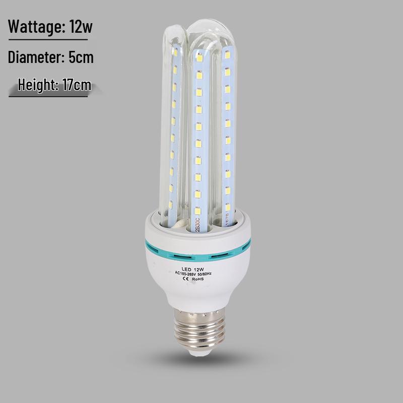 Super Bright LED Energy-saving Spiral Bulb E27 Base 4U Tube for Street and Courtyard Lighting