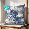 The BBattle Cats Cushion Cover Natural Linen Organic Fabric DoubleSided Printing Couch Pillow Covers Home Decor