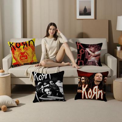 Korn Rock Band Cushion Cover Inches Farmhouse Decor Home Throw Pillow Covers For Couch Decorations