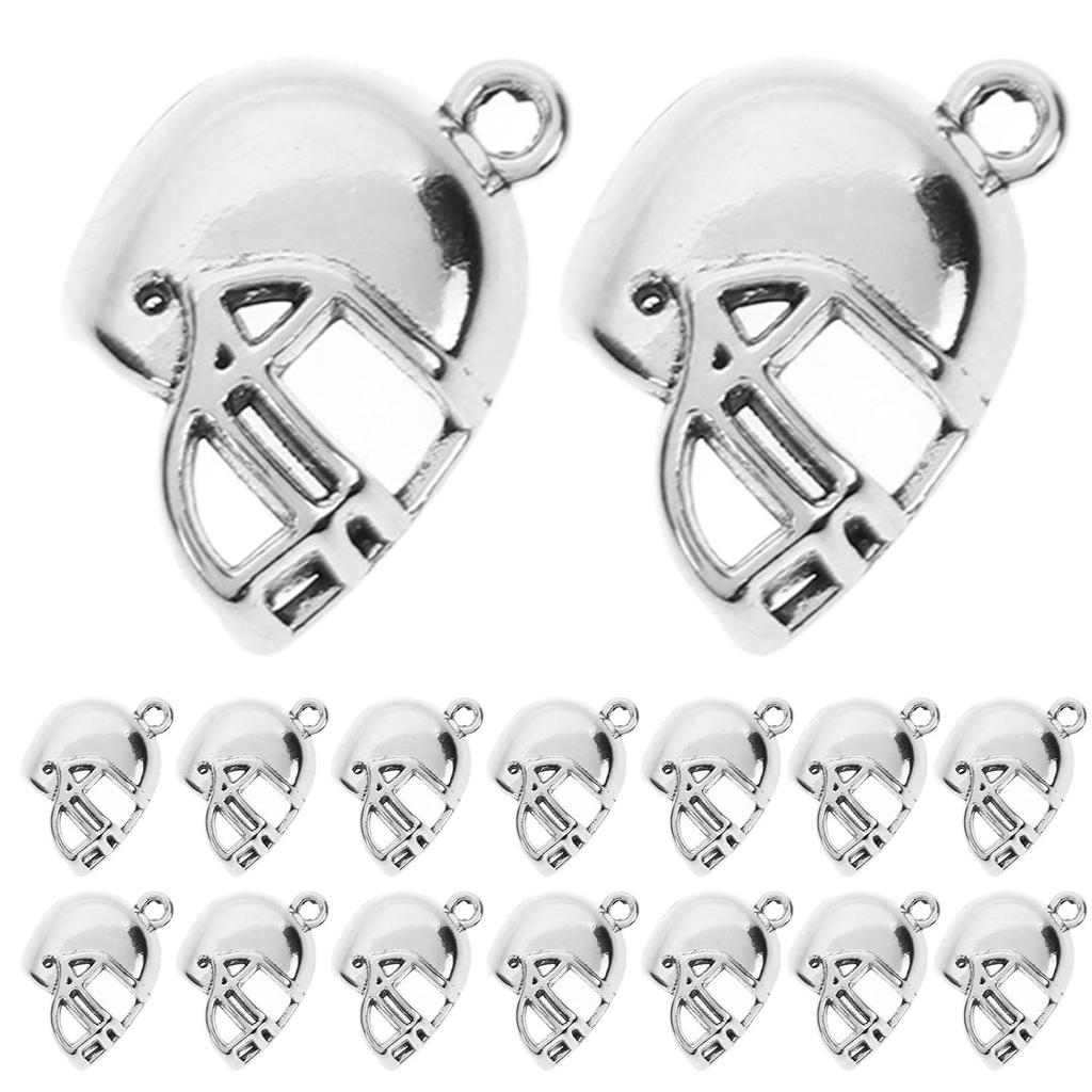 Lurrose 50Pcs Helmet Charms Sports Pendant Charms Basketball Baseball Football Helmet Beads for Jewelry Making Necklace Bracelet Earrings DIY Crafts