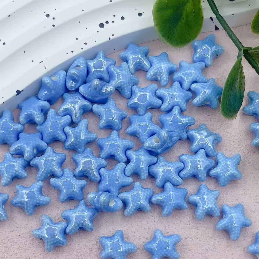 20pcs Ceramic Ceramic Spacer Loose Beads Fresh Color Jewelry Making Material Starfish Bead  Student