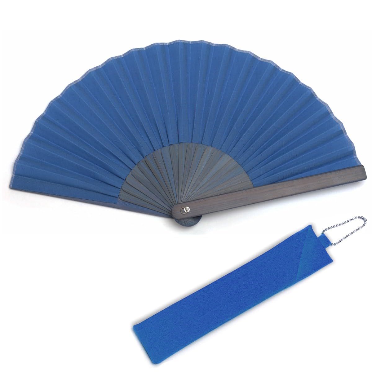 

Складной веер Shouroku для лета поставляется с модным синим веером [Nishikawa Shoten] для использования, чехол, мини, женский веер, ручная работа, синий