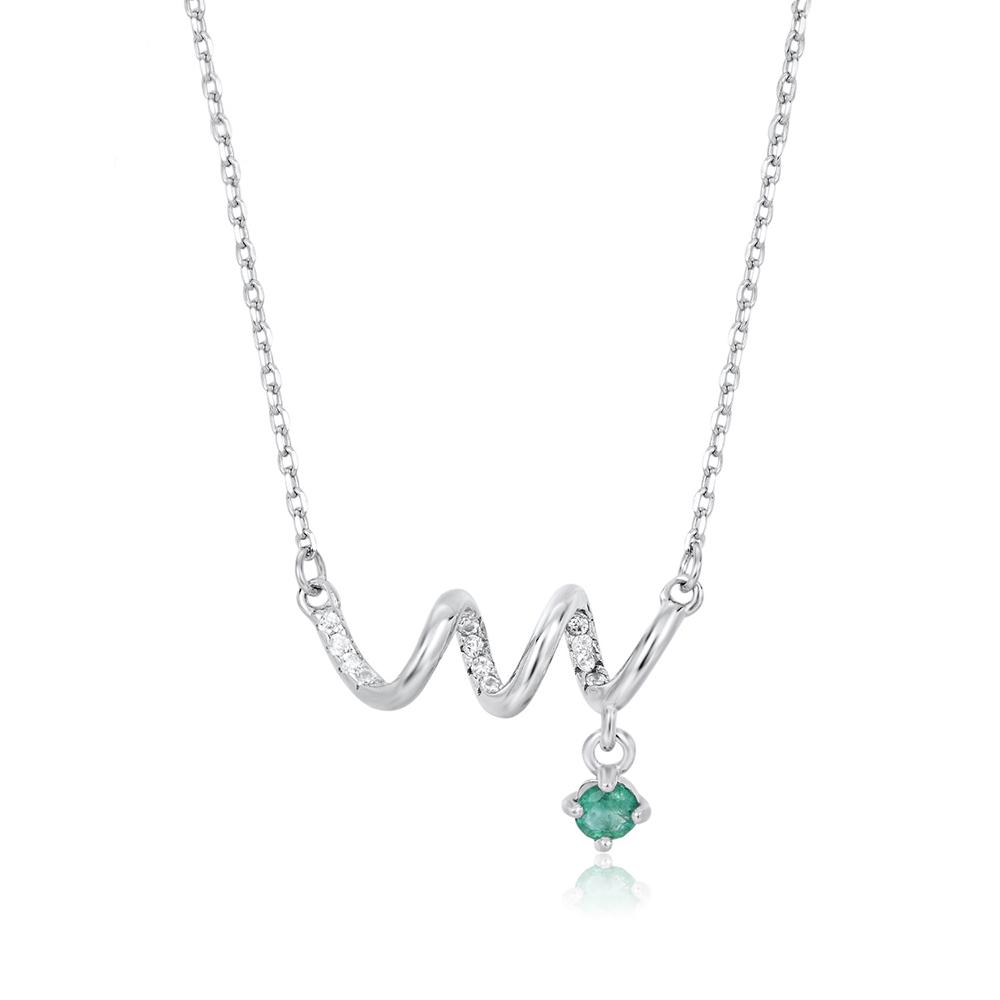 

Bolaijewelry Модное колье с натуральным зеленым изумрудом Twist для девочек и женщин с изысканными украшениями из серебра 925 пробы