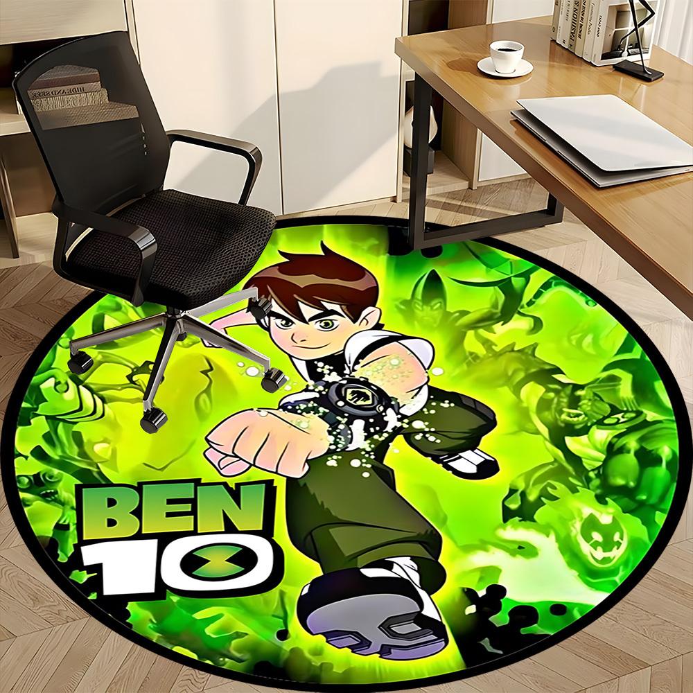 1PC Ben 10 Office Round Rug - Perfect for Office or Study Decor, Non-Slip Backing, Decorative Floor Mat yy250916029