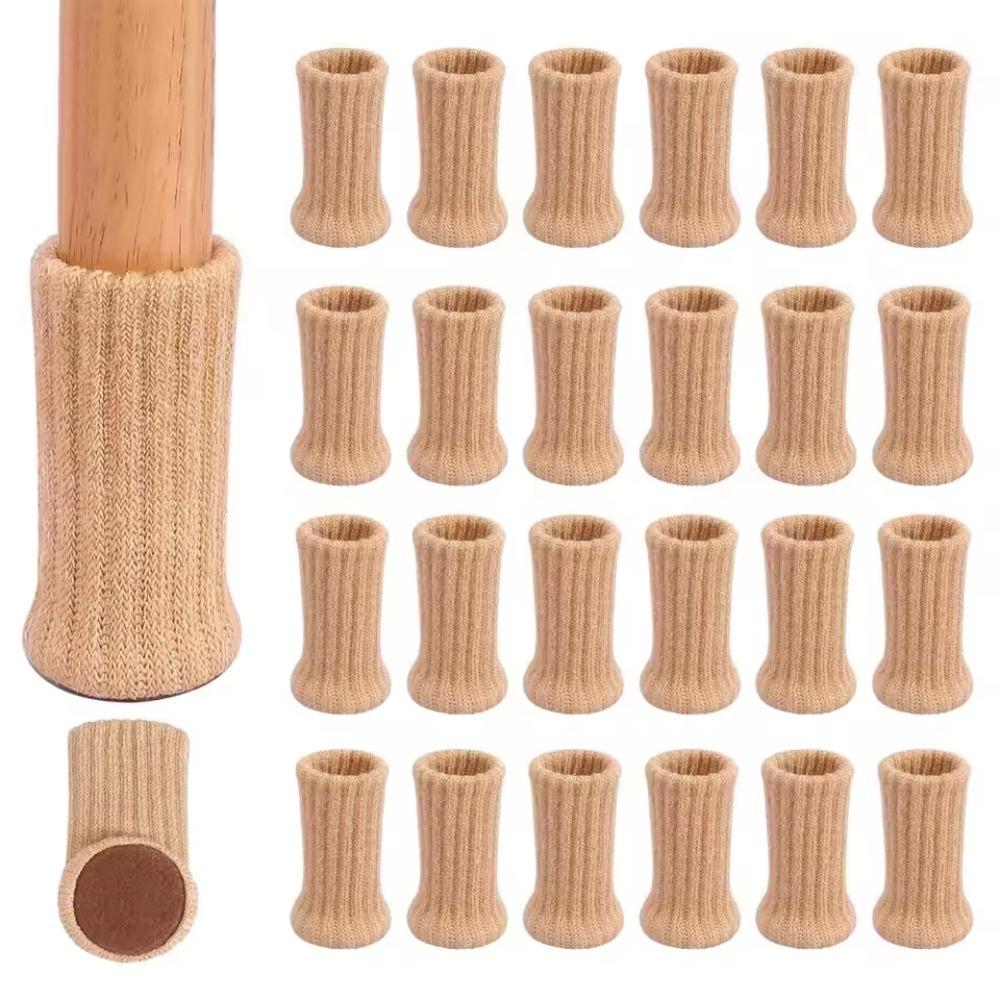 24Pcs Anti-Slip Knitted Furniture Legs Sock Silent Floor Protector Chair Feet Cap  Building