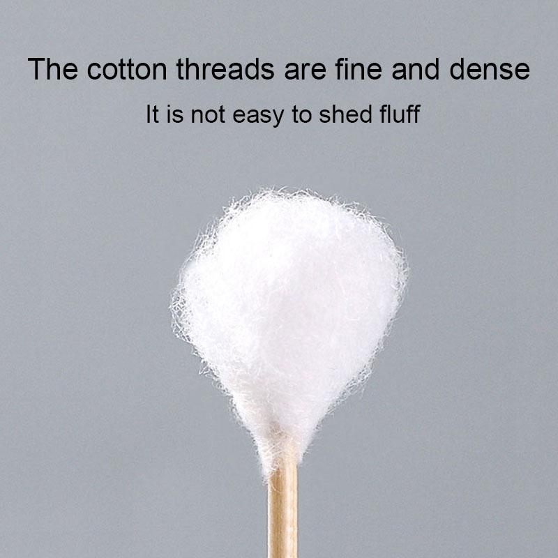 1000Count Cotton Swabs Cotton Swabs for Ears Double Round Bamboo Sticks Cotton Buds Suitable for Makeup and Cleaning HZM01