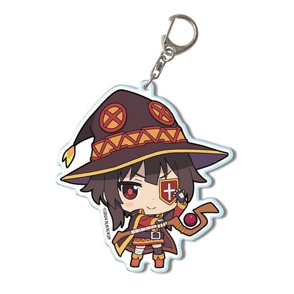 Anime KonoSuba Porte-clés Acrylique Pendentif Sac Porte-clés Voiture Accessoires Téléphone Portable cadeau Ami Cadeaux de Noël 6 cm black