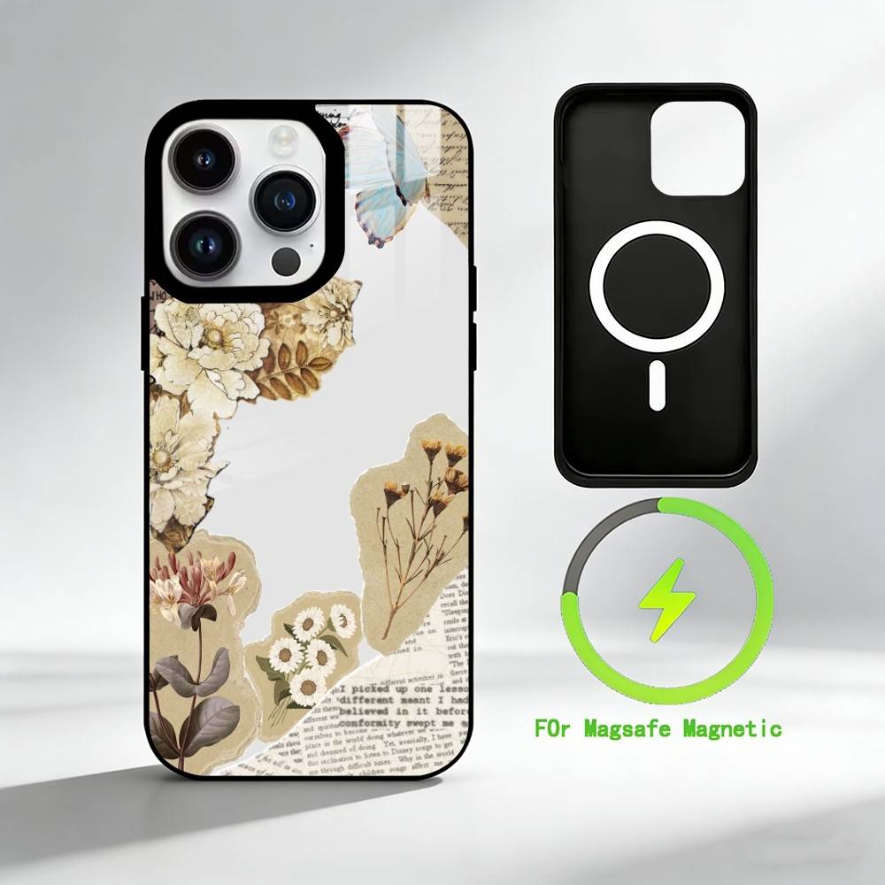 M-Mosaic Art Painting Phone Case For iPhone 17 16 15 14 13 12 Pro Max Plus for Mirror Wireless Magnetic Cover