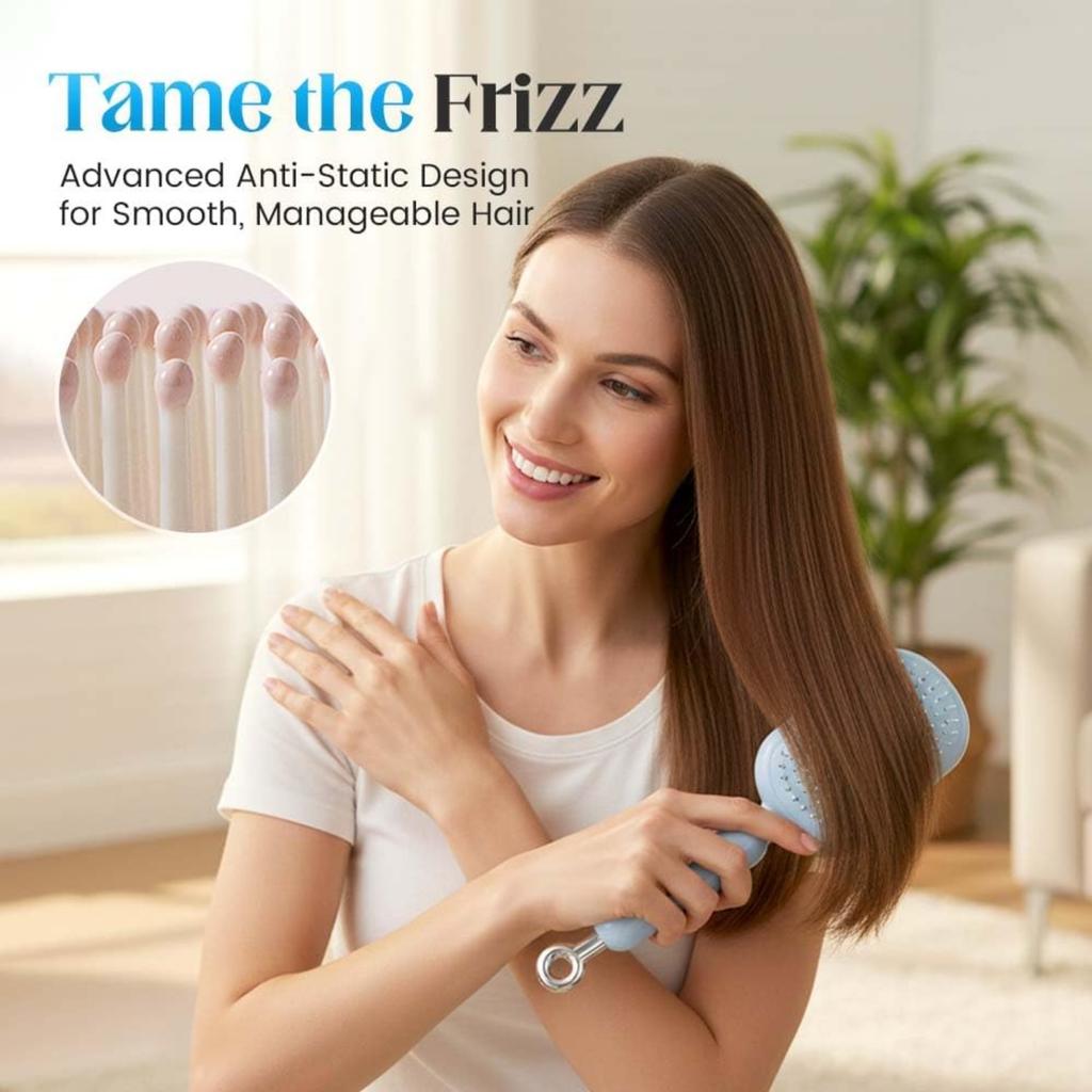 2026 Upgrade Retractable Cushion Massage Comb, Anti Static Self Cleaning Hair Brush for Women and Men, Anti Static Pull Ring Air Cushion Massage Brush