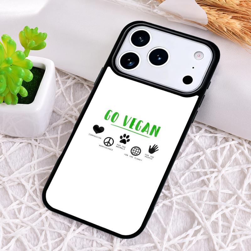Vegan Love Animal Shockproof Phone Case for iPhone 17 Air 16e 15 11 12 14 13 Pro Max Cover Coque