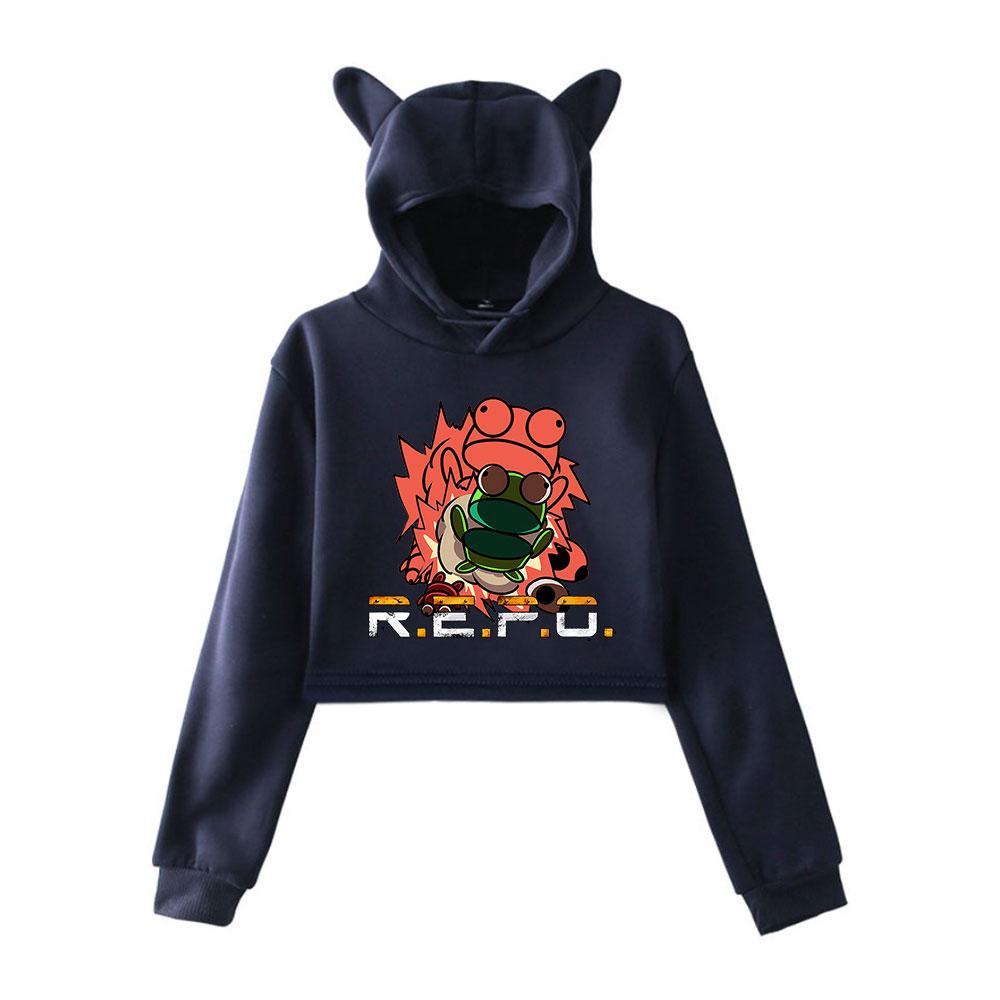 Streetwear Women Sexy R.E.P.O Print Cropped Sweatshirts Oversize Loose Harajuku Pullovers Korean Casual Tops