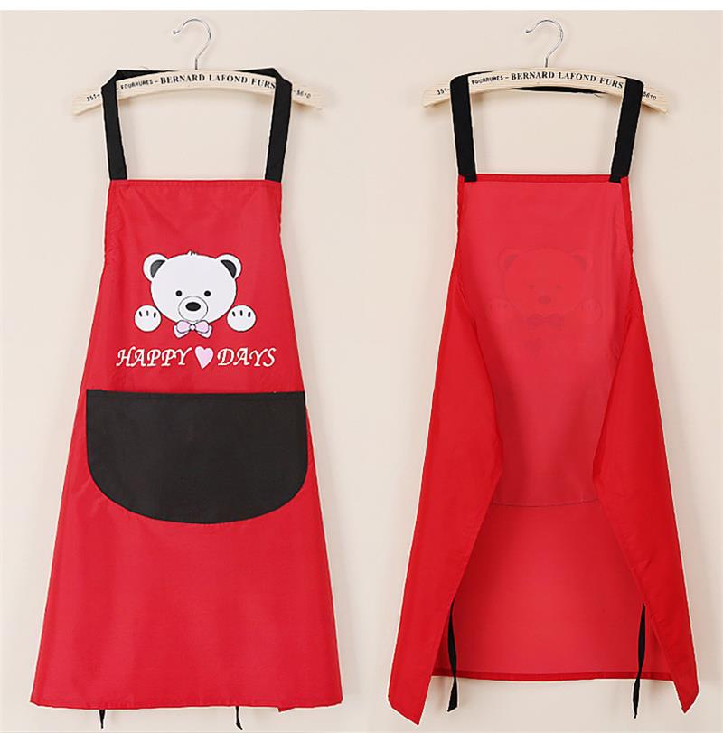 Hand Towel Apron Waterproof Stain Home Kitchen Cooking Waist Korean Creative Cute Bear Hanging Neck Towel Apron Oversleeve