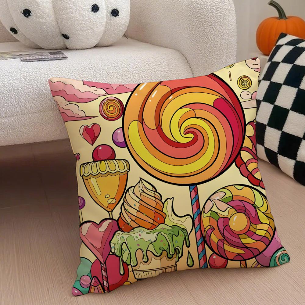 CCandy Cushion Cover Throw Pillow Cover Hidden Button Durable Polyester Chair Cushion