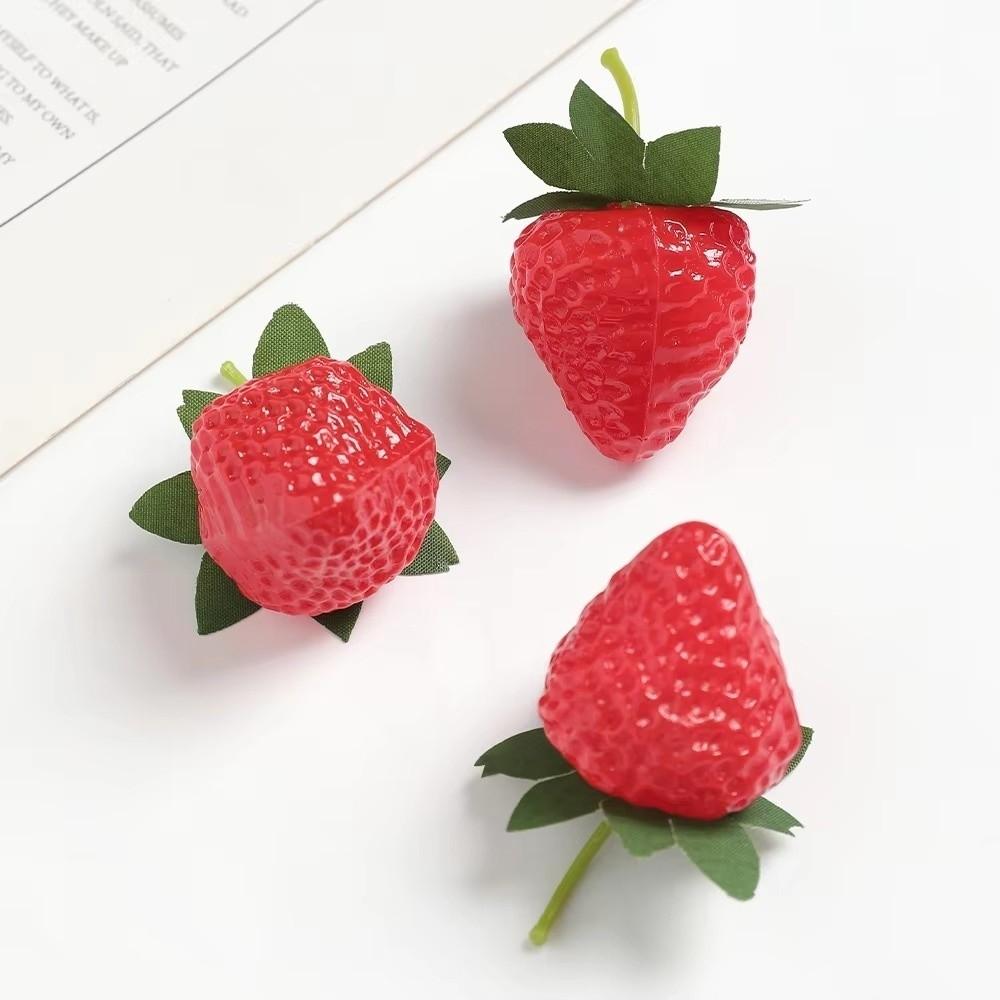 10Pcs Realistic Artificial Strawberry Fruit Ornament Handicrafts Simulation Strawberry Decorative Fake Fruits Outdoor Garden
