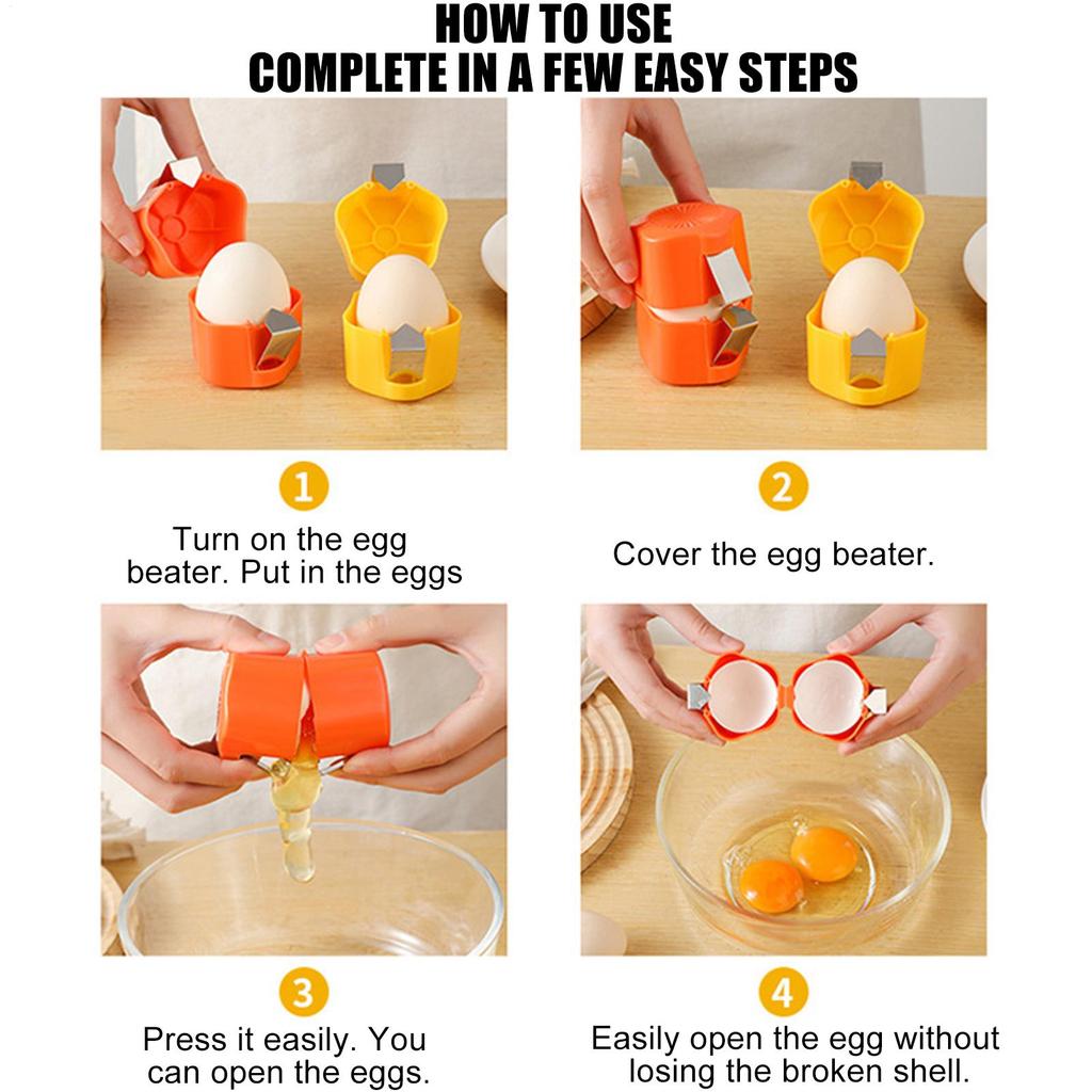 Multifunctional Egg Shell Opener Handheld Egg Cracker Separator Tool Eggshell Cutter Easy Open Kitchen Gadget for Raw Egg