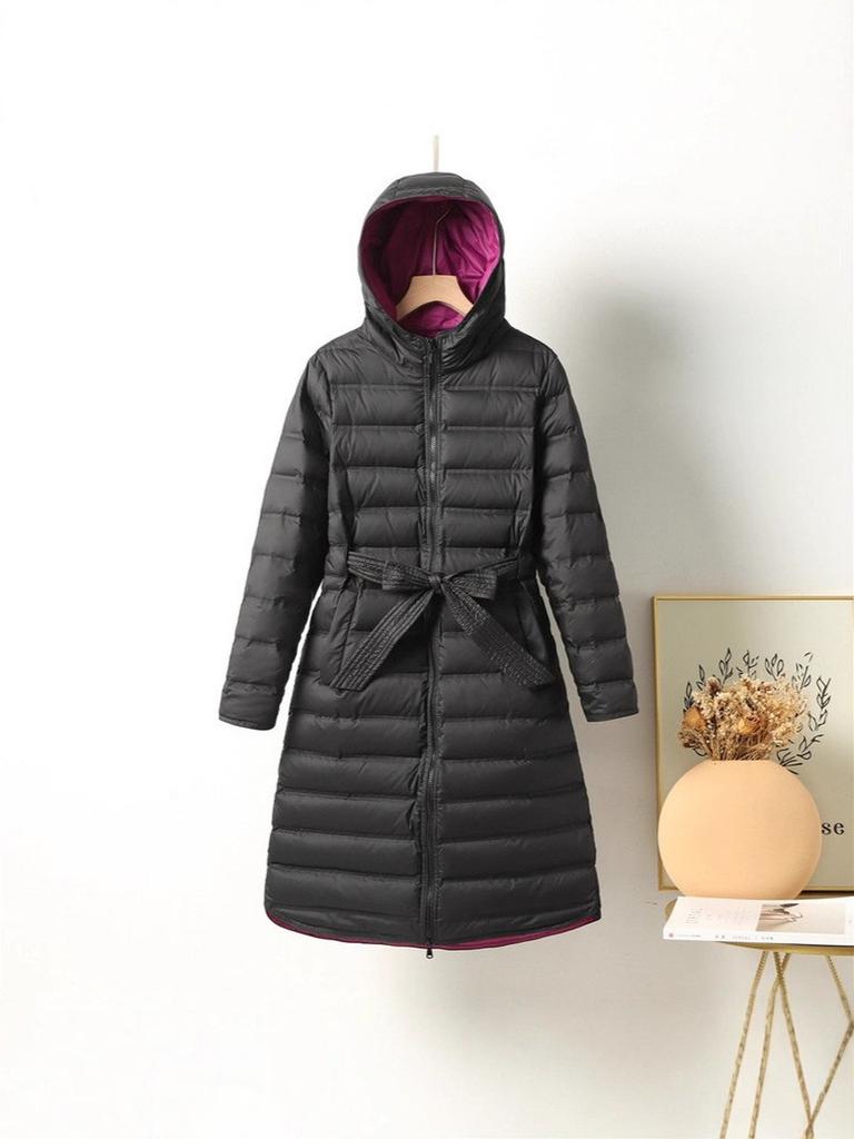 Women's Lightweight Down Jacket with Hood for Fall Winter