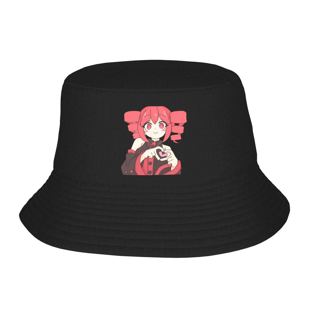 Style Kasane Teto Bucket Hat Unisex Lightweight Virtual Singer Fishing Cap Hot Summer Headwear Bob Hat